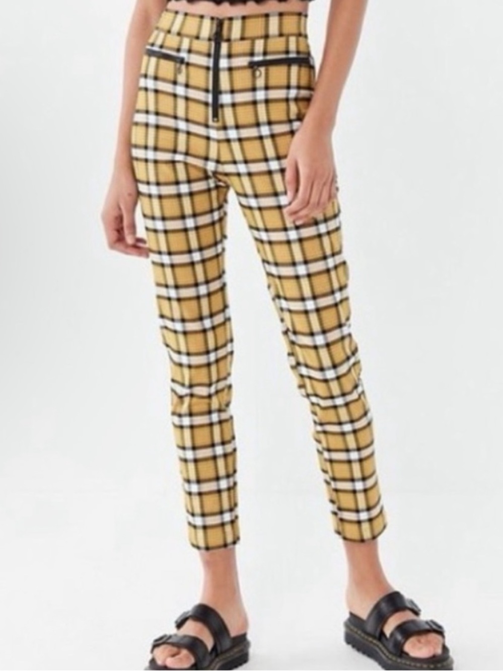Urban Outfitters Yellow Plaid Pants Size 6
